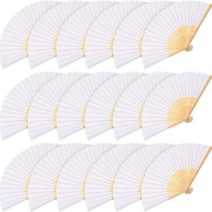 12-Pack Foldable Chinese Japanese Style <b>Hand</b> <b>Fans</b> Decorative DIY Bamboo Crafts for Wedding Party Dance Favors & Decoration - Product Image 1