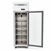 Réfrigérateur commercial vertical à porte vitrée simple pour boissons, refroidissement par air, avec éclairage LED, pour café, bar, salon de thé