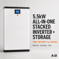 Heißer Verkauf: Integriertes PV-Wechselrichter- und Batteriespeichersystem, stapelbar, 5,5 kW, 10 kWh, 48 V DC, verzinkte Stahlkonstruktion