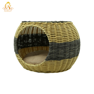 EUR VET Accessoires faits à la main pour chat rond Cute Fun Scratching Sleeping Bed Cat Bag Rattan Basket Veterinary Equipment - Product Image 2