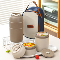 Vente Chaude Pot Alimentaire Isotherme Sous Vide, Contenant Thermique pour Bouillie Soupe, Gobelet en Acier Inoxydable Boîte à Déjeuner