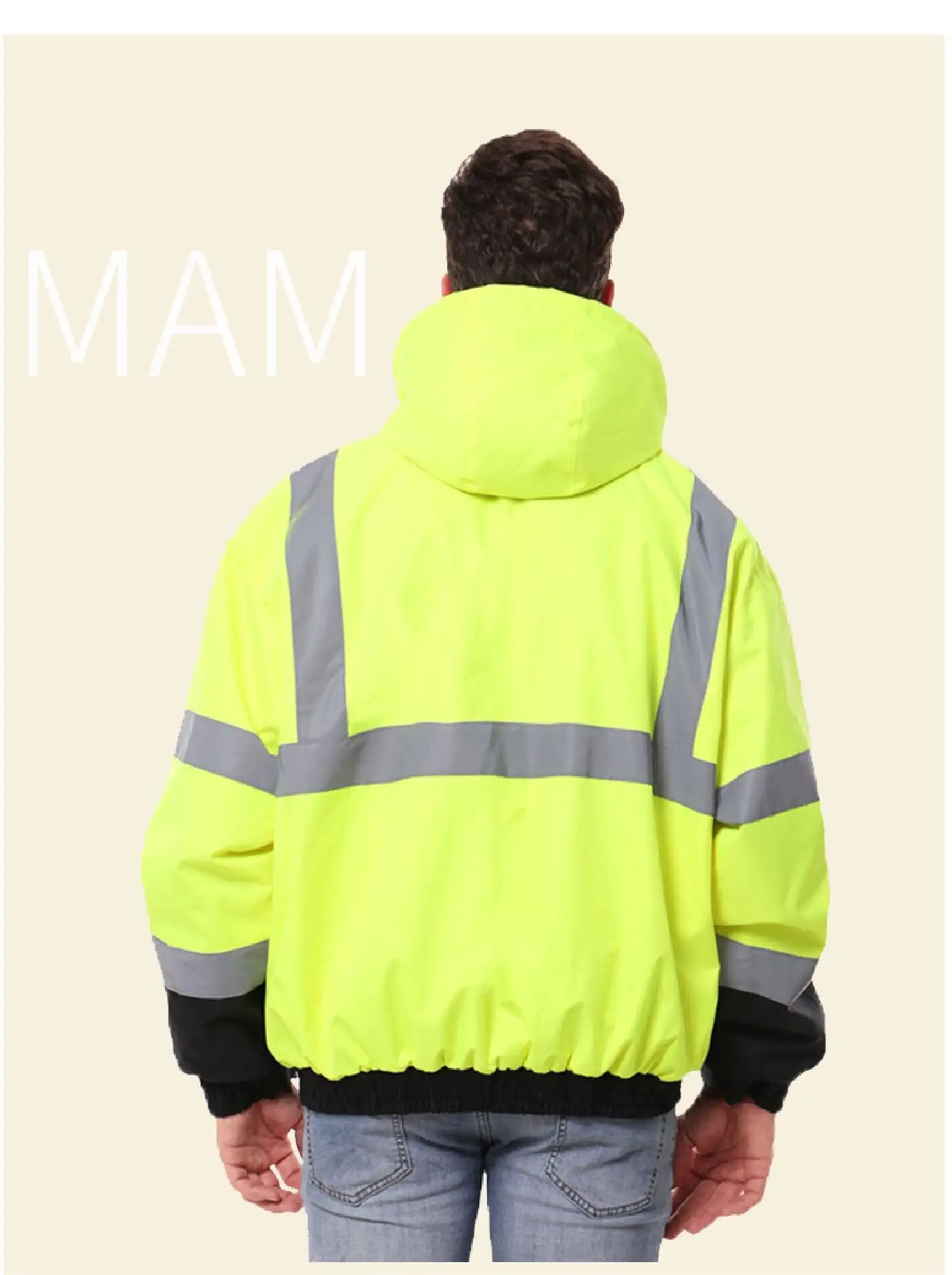 Tahan air hangat musim dingin keselamatan jaket reflektif pakaian keselamatan lalu lintas jalan