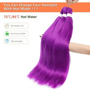 วิกผมถักเปียสีม่วงรูมิ ไฟเบอร์คาเนคาลอน ทนความร้อน สำหรับคอสเพลย์ เหมาะกับทุกรูปหน้า - Product Image 4