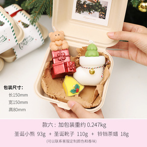 Caja de Regalo con Vela en Forma de Árbol de Navidad Pintada a Mano Estilo Ins Transfronterizo, Recuerdo de Navidad, Vela Divertida para Navidad - Product Image 6