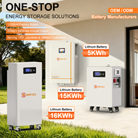 Batterie au lithium LiFePO4 48V 10Kwh 15Kwh 20Kwh pour stockage d'énergie solaire domestique, 8000 cycles, avec garantie de qualité de 10 ans