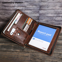 Carpeta de Archivo A4 de Cuero Vacuno STX, Carpeta Personalizada con Bolsillo para Tarjetas, para Tablet de 12.9', Carpeta Chemise Dossier