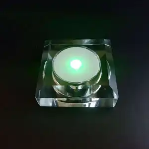 Presse-papier en verre de cristal de lumière LED rechargeable en gros de Offre Spéciale avec la base légère d'éclairage de base pour la base de boule de vin