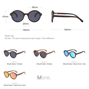 2025 Popular nueva moda monopatín gafas de sol de madera marco redondo primavera bisagra gafas de sol de colores gafas de sol polarizadas mujeres - Product Image 3
