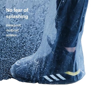 Windproof biểu tượng tùy chỉnh không thấm nước nhựa dùng một lần khởi động Bìa Áo mưa mưa khởi động - Product Image 2