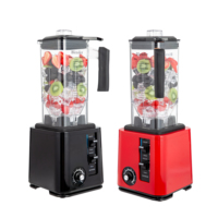 Blender électrique argenté 1500W, grande capacité de 2L, machine robuste pour la préparation de jus et de smoothies en milieu commercial, pour les hôtels