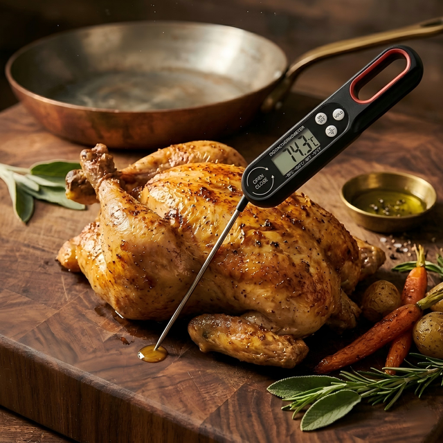 Digital Meat Food Thermometer Probe Folding Barbecue Thermometer B1008 Kitchen BBQ OEM IP67 LCD Display ABS Material