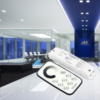 Contrôleur de variateur LED sans fil RF T1 avec télécommande + récepteur R3 DC12-24V 3A 3CH 216W, gradation sans scintillement à 4096 niveaux pour éclairage unique
