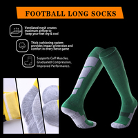 Dropshipping Sports Running Femmes Hommes Chaussettes de football colorées Bas de compression Chaussettes de football hautes au genou