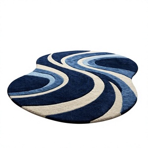 Professional Design Hand Tufted Wool Area Rugs with Latex Backing Modern Geometric Pattern for Living Room ITHL Brand Low Pile - Product Image 1