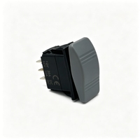 Interrupteurs à bascule étanches DC 12/24V de qualité marine, couvercle gris, 4 broches ON-OFF-ON pour yacht, voiture, électronique