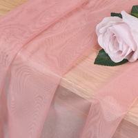 Tissu en maille de dentelle 100 % polyester ultra-fin 20D rose respirant 20 g/m² pour entoilage ou emballage floral, tissu en tulle doux comme de la soie