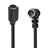 90-Grad-Winkel S-Video Mini-DIN 6-Pin Koaxialkabel mit PVC-Ummantelung, Stecker-Buchse, für Lautsprecher und Monitore