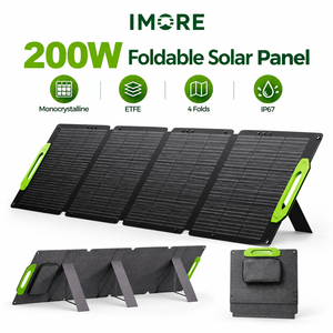 <b>200W</b> Portable Foldable <b>Solar</b> <b>Panel</b> Monocrystalline ETFE IP67 MC4 Module for Camping RV Travel and Portable Power Station Use - Product Image 1