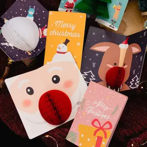 3D Santa Claus Holiday Merry Christmas Pop Up Greeting Card