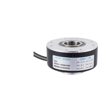 Encodeur incrémental à grande structure, diamètre 100 mm, arbre creux 30 mm, à ressort gauche, entraînement par ligne push-pull avec connecteur pneumatique