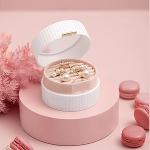 Caja de Joyería de Plástico con Diseño de Macaron, Caja de Almacenamiento de Joyería Pequeña, Caja de Joyería Redonda - Product Image 6