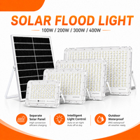 Projecteur solaire extérieur 100W 400W IP67 étanche à LED pour atelier, entrepôt, chantier, lampe à économie d'énergie