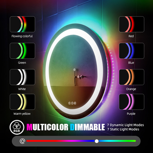 Kidoir Treo Ngang Nổi bật LED Phòng Tắm Gương Vòng Tròn Chống Sương Mù Nhiệt Độ Màu Không Thấm Nước Chiếu Sáng Gương - Product Image 3