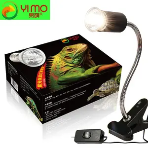 Lámpara Led para Reptiles, luz de tortuga personalizada con soporte de estante elástico adecuado para Reptiles solares, Uva + soporte de lámpara Uvb