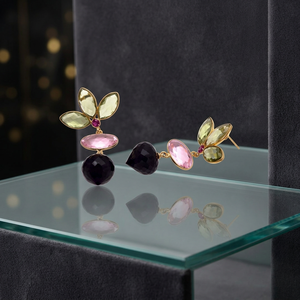 Pendientes Colgantes de Cuarzo con Engaste de Plata de Ley Hechos a Mano, Unisex, Estilo Bohemio de Moda - Product Image 2