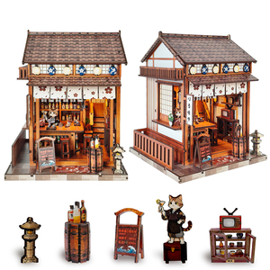Kit DIY de maison miniature sur le thème du Japon, puzzle en bois 3D, modèle de construction de maison miniature, découpe laser, artisanat, diorama japonais, cadeau - Product Image 1