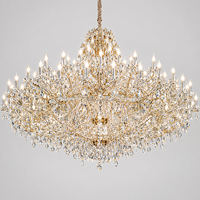 Lustre en verre de grande taille de style européen classique, luminaire suspendu multi-bougies pour hall d'hôtel, salle de mariage, projets d'ingénierie