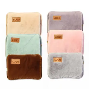 Factory direct sale hot compress rechargeable electric hot water bottle bag with plush cover