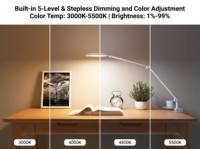 Lampe de bureau LED à intensité variable tactile/télécommandée, CRI95, métal pliable, AC, écologique, protection des yeux pour les étudiants, écriture, peinture, design, travail