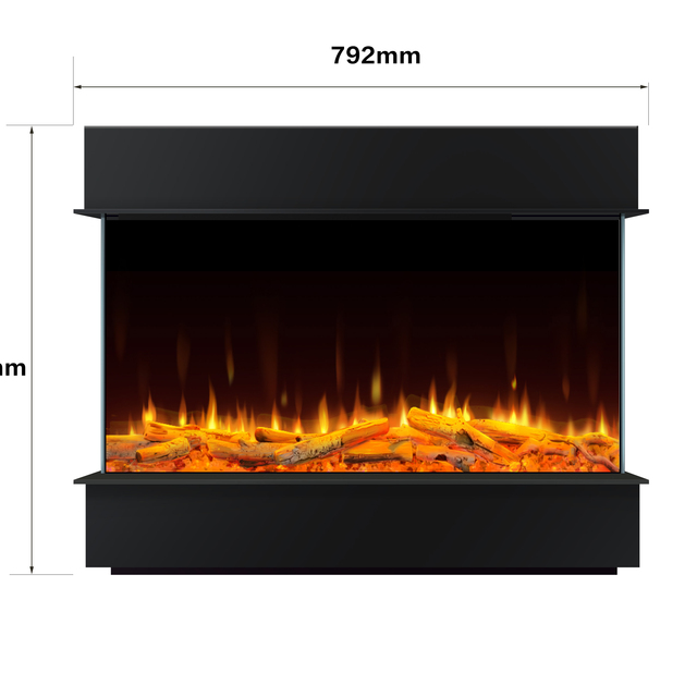 Multicolour Wall-mounted Modern 3-sided Electric Fireplace With Thermostat Dimmer Remote Control for Home Hotels