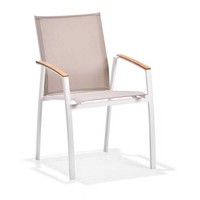 Chaises de terrasse modernes empilables et confortables en aluminium maillé pour café, bistrot, restaurant, cour – Durables
