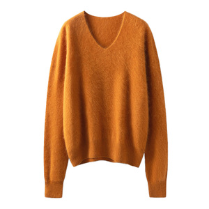   Maglione Classico in Cashmere e Lana per <span class=keywords><strong>Donna</strong></span>, Casual con Collo a V, Lavorato a <span class=keywords><strong>Maglia</strong></span> - Product Image 3