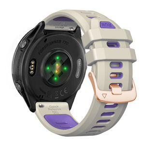 Bracelet de montre intelligente sport en silicone bicolore à barre à ressort de 20 mm pour <span class=keywords><strong>Garmin</strong></span> 165 <span class=keywords><strong>55</strong></span> 245 Forerunner70/170 pour femmes - Product Image 2