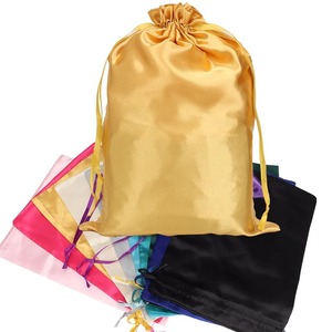 Lot de 12 sacs en satin, 25*35 cm, grands sacs de rangement noirs et roses en soie douce pour perruques, outils d'emballage et accessoires pour perruques - Product Image 2