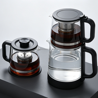 Bouilloire multifonction 3-en-1 1500W avec fonction maintien au chaud et double paroi en verre, séparation thé et eau