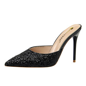 283-12 di Modo semplice metallo <span class=keywords><strong>con</strong></span> <span class=keywords><strong>tacco</strong></span> a spillo <span class=keywords><strong>tacco</strong></span> <span class=keywords><strong>alto</strong></span> bocca superficiale sottolineato paillettes baotou pantofole <span class=keywords><strong>sandali</strong></span> femminili - Product Image 4