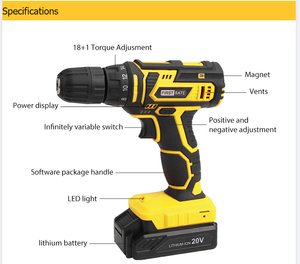 Perceuse-visseuse sans fil bon marché 18V 20V 21V machine à couple élevé ensemble d'outils électriques outils à main 24V - Product Image 5