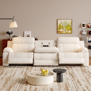 Sofá Reclinable Eléctrico de 3 Plazas con Puertos USB, Tapizado en Tela, para Sala de Estar, Diseño Moderno, Sofá Reclinable Eléctrico - Product Image 4