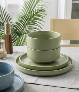 Service de vaisselle vintage en grès à glaçure réactive, comprenant bols et assiettes en céramique, avec logo personnalisé pour restaurants, hôtels, vente au détail et en gros - Product Image 2