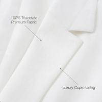 Blazer Minimaliste Blanc en Triacétate avec Doublure en Cupro Anti-plis Coupe Ajustée pour Femme Professionnelle