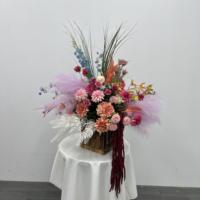 Fournitures de décoration pour demande en mariage OEM, fleurs de rose, centres de table pour événements de mariage, boule de fleurs artificielles en soie