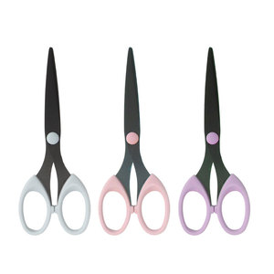 Office Scissors Stainless Steel Blackened 7cm Straight Blade Plastic Handle For Paper Cutting Art Journal Use - Product Image 5