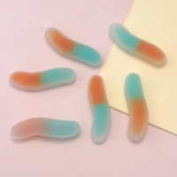 100 pz simpatici arcobaleno gommosi morbidi dolci Cabochon in resina a fondo piatto per giochi di cibo per album di ritagli accessori artigianali per gioielli artigianali