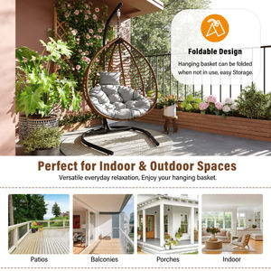 Silla Hamaca Colgante Plegable Moderna y Resistente para Interiores y Exteriores <span class=keywords><strong>con</strong></span> Soporte para Uso en Hoteles y Villas - Product Image 6