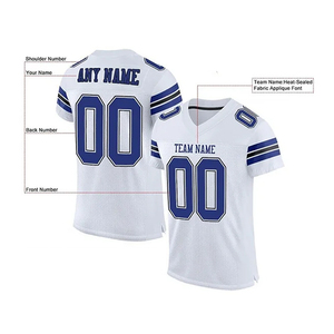 Vente en gros Vêtements de sport rétro Ensemble d'uniformes de rugby Conception personnalisée T-shirt Sublimation American All Team Player Football Jersey - Product Image 4