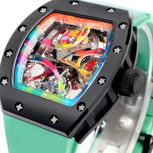 Boîtier en céramique style graffiti personnalisé, verre saphir, mouvement squelette tourbillon, élégant, polyvalent, unisexe, mécanique, 3 ATM, sport - Product Image 4